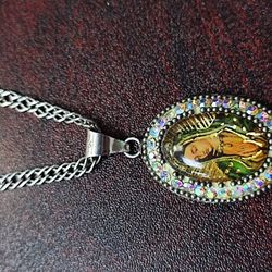 Authentic 925 Sterling Silver Religious Pendant Snd 22"inch Chain $69