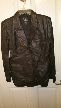 Womens Black leather INC jacket size 8 Coat International Concepts