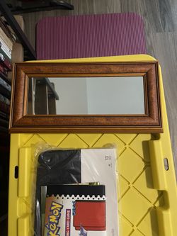 Framed Wall Mirror – Classic Woodgrain Finish