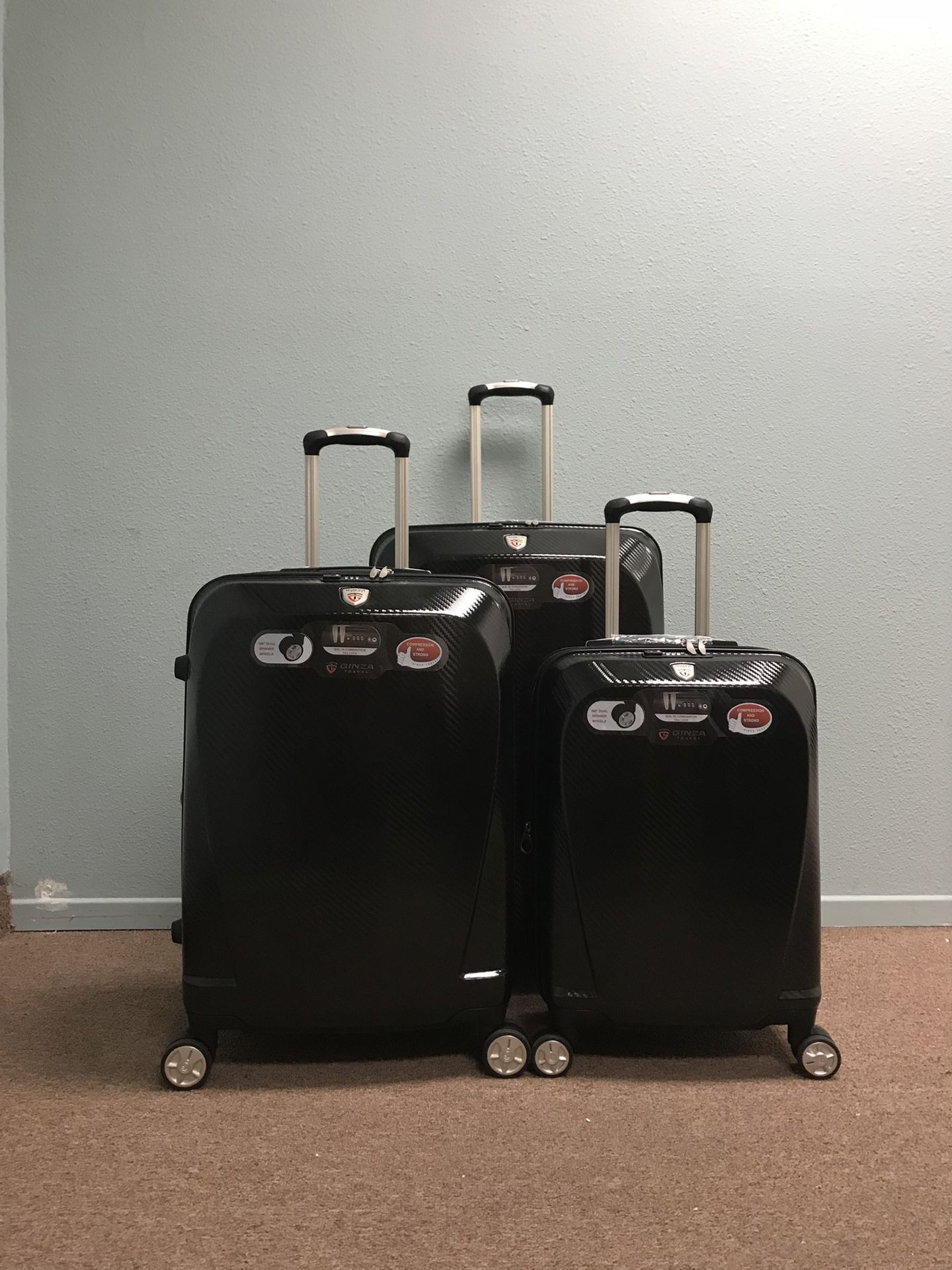 Ginza Super Quality 100% Polycarbonate 3-pc Luggage Set
