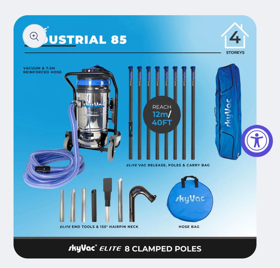 SkyVac 85 Elite Industrial Gutter Cleaning System — Brand New, Unopened