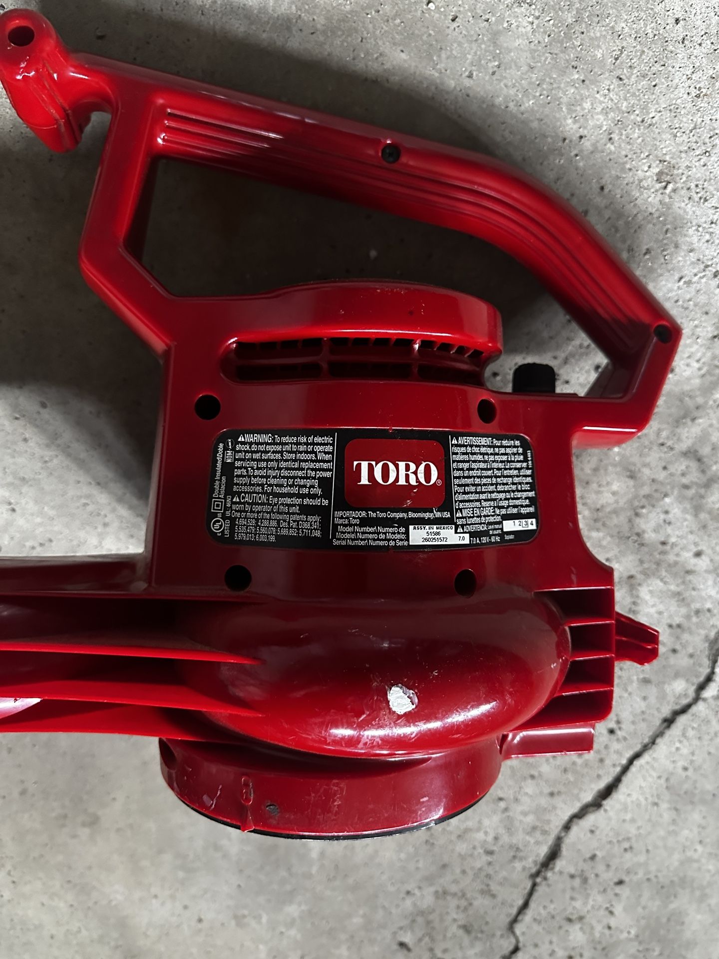 Toro Electric leaf blower 