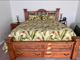 King Size Bed with Nightstand and large Dresser/TV stand
