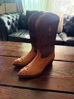 Los Altos Handcrafted Caiman Tail Cowboy Boots