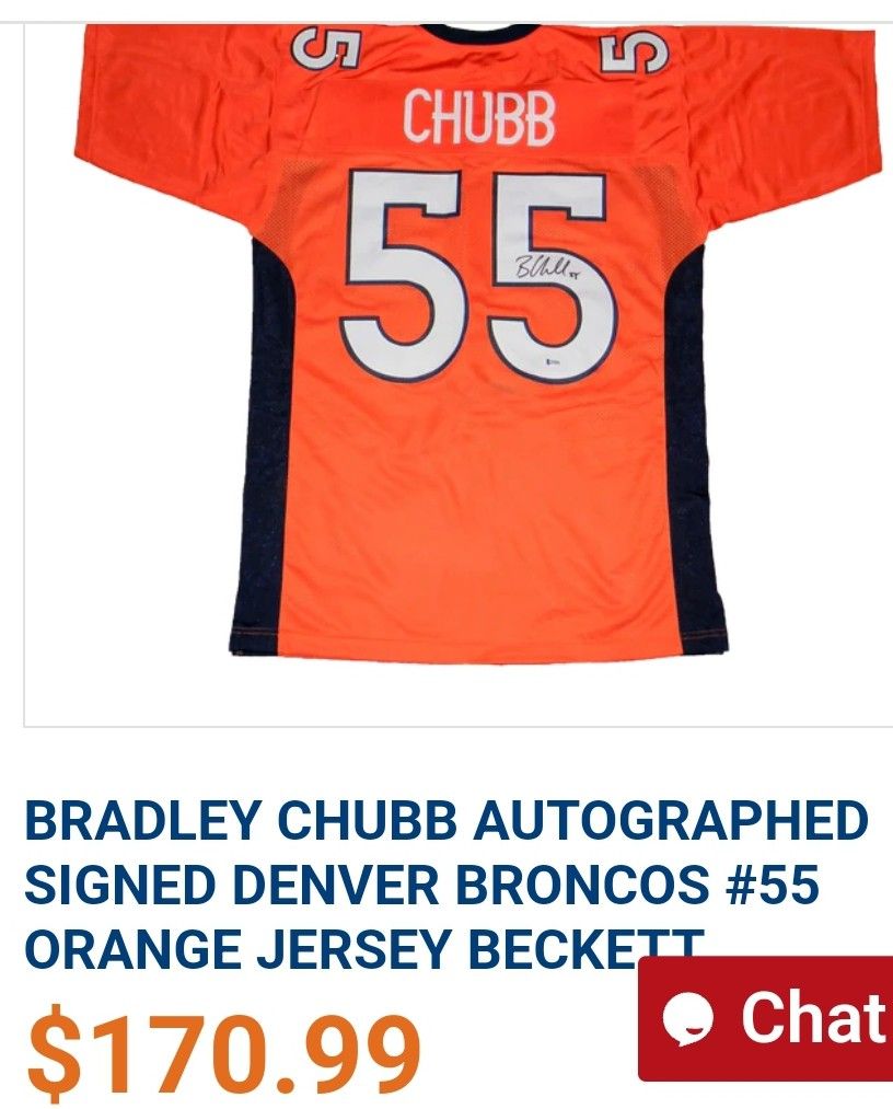 Autographa Chubbs 55 broncos new jersey