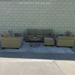 Living Spaces Couch Sofa Loveseat Chair Ottoman