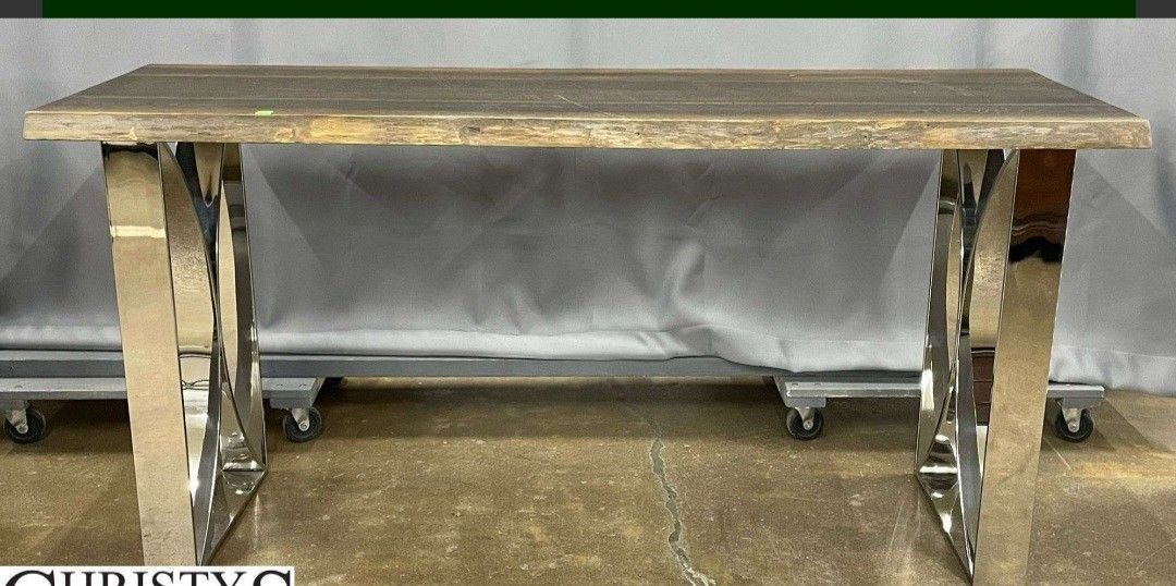CONSOLE TABLE WITH CHROME BASE