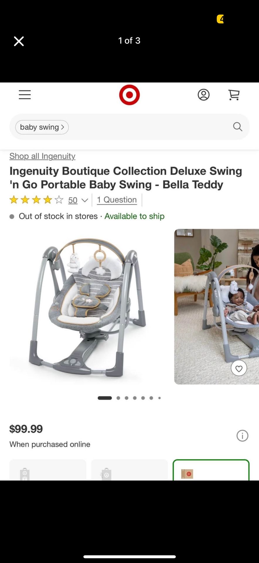 ingenuity go portable baby swing