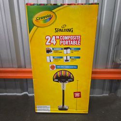 Spalding X Crayola 24" Molded Eco-Composite Telescoping Youth Portable Hoop
