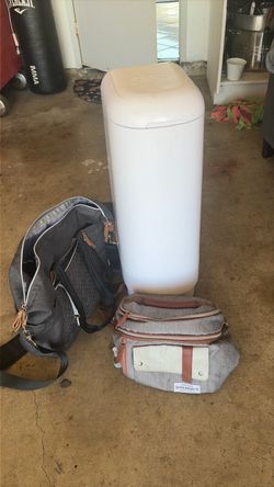 Diaper genie + diaper bag and bottle travel bag