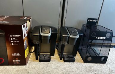 KEURIG 1500 set 2  units + KEURIG mesh pot holder, box, manuel ALL FOR $60
