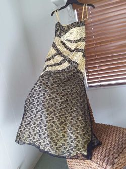 YELLOW/BLACK ELEGANT DRESS