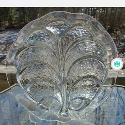 Vintage Orrefors "Eden"Clear Heavy Cheese Platter Designed by Lars Hellsten