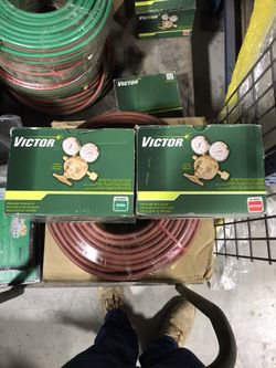 Victor Oxygen Acetylene Regulators And 100’ Hose  Arc Gouging Rod