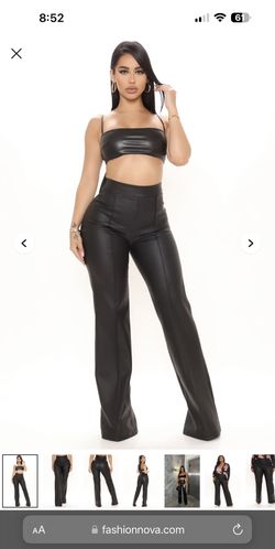 Black Faux Leather Pants 