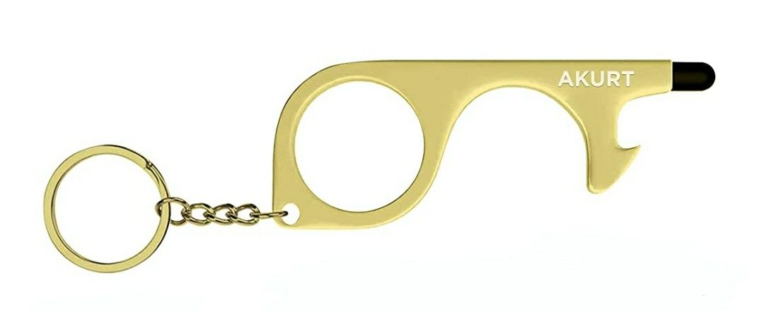 No Touch Door Opener Tool-Social Distancing Multi Tool-Clean Key-touchless Door Opener- Use of Keypads & POS Terminals- Bottle Opener- w/ Key Ring