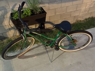 Green Cruiser Bike with Whitewall Tires