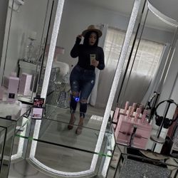 Glam Vanity With Full Length LED Mirror Vanity Stool NOT Included Firm Price $1,360 Financing Available 