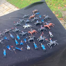 Military Antique Metal Horses And Soldiers 