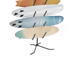 CyclingDeal Freestanding 4 Surfboard Storage Rack - Patented Design Premium Q...