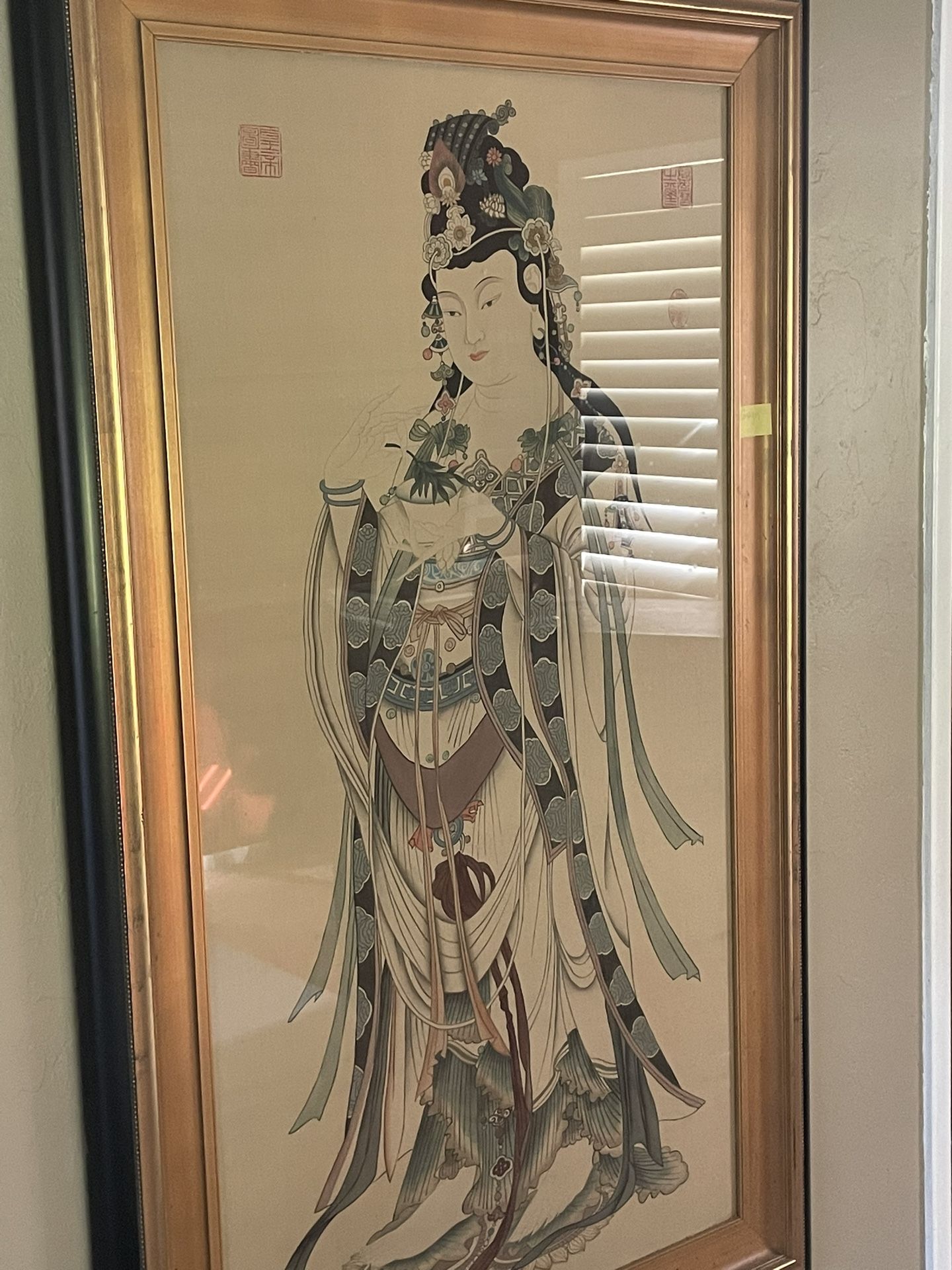 Very Large Piece Of Framed Japanese Art Work