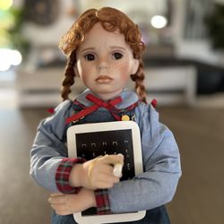 Porcelain School Girl Doll