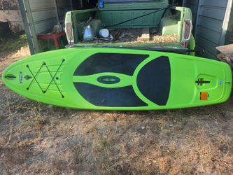 Two matching paddle boards