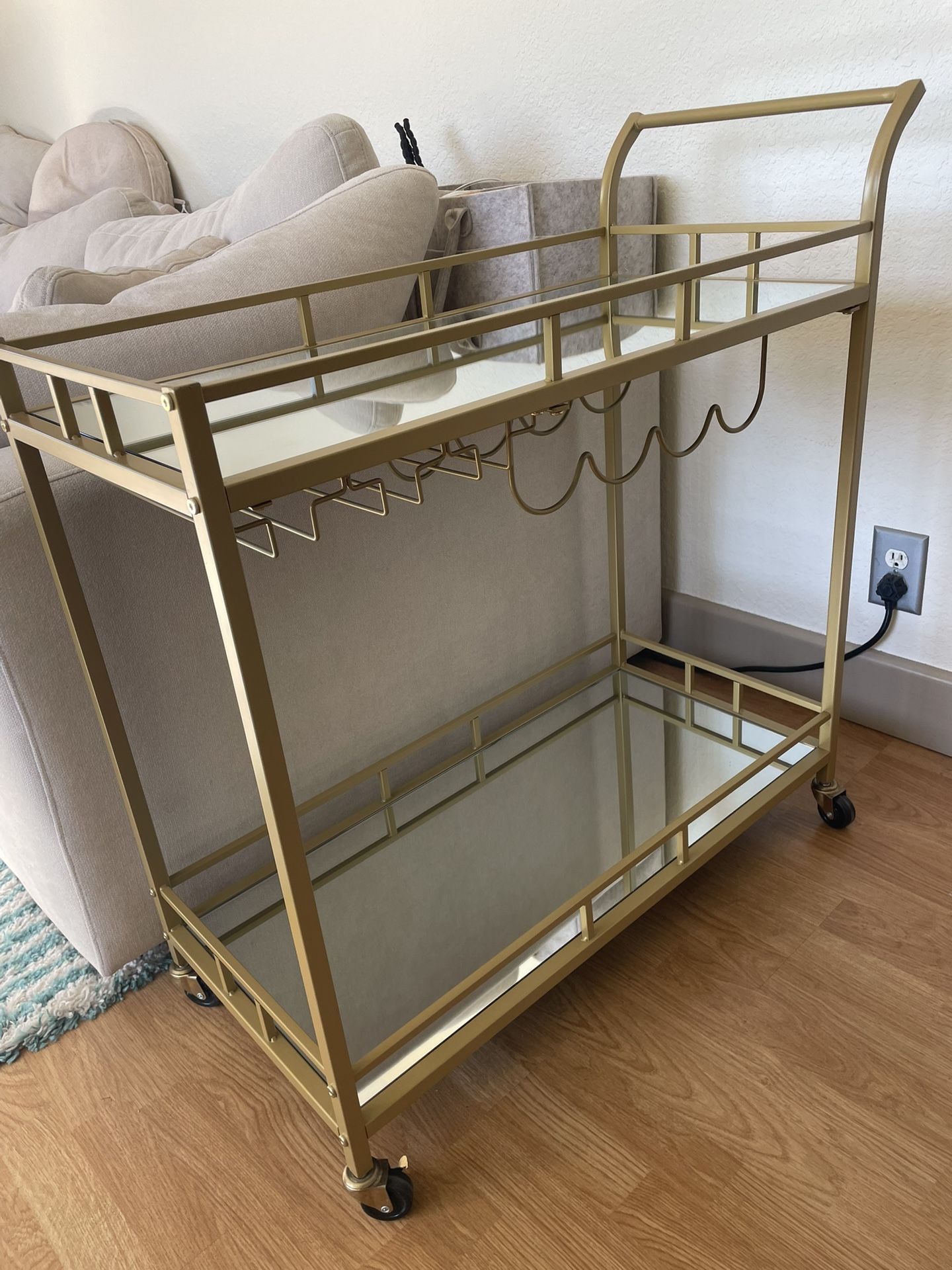 Gold Mirror Bar Cart