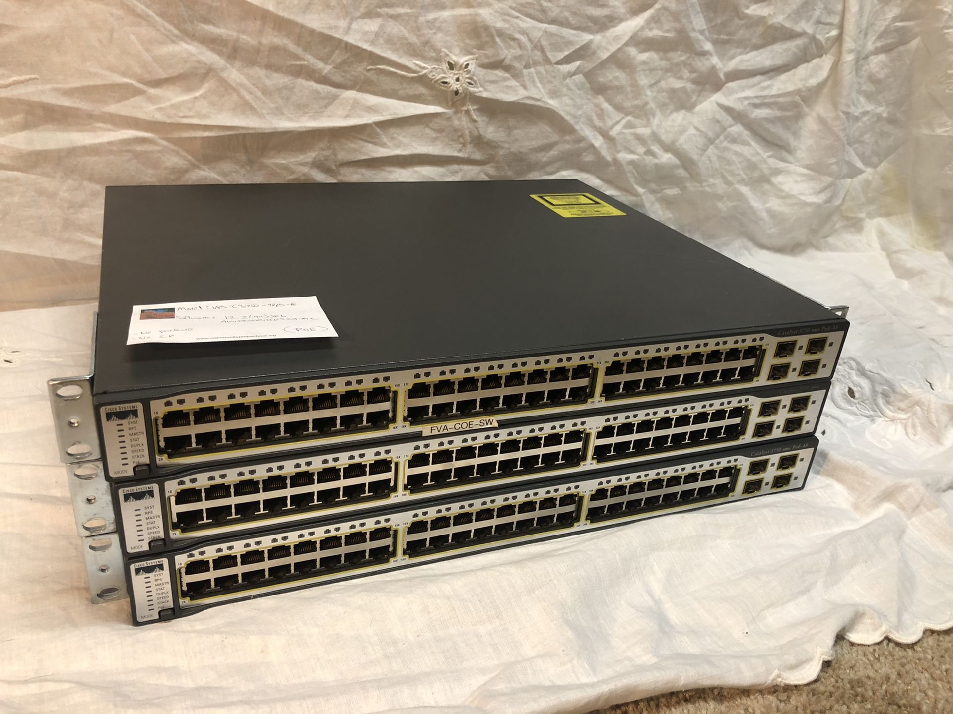 Cisco 3750 48-port PoE Layer 3 Switch