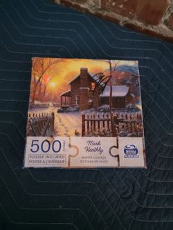 Spin Master Mark Keathly Winter Cottage 500-Piece Puzzle