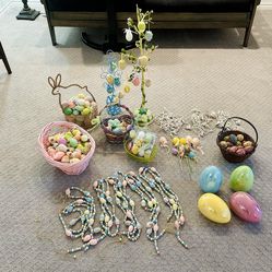 Large Lot of Easter Egg Ornaments and Decorations