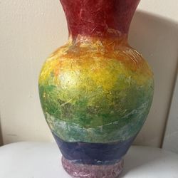 Rainbow Papered Vase 