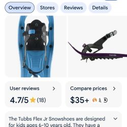 Youth Snow Shoes/Poles Never Never Used