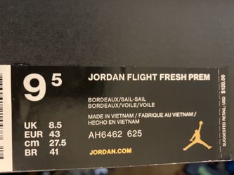 Jordan flight fresh prem 9.5