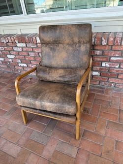 Mid-Century Modern Style Wood Frame Armchair