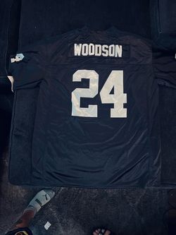 Raiders Woodson #24 Black Football size 54 Jersey