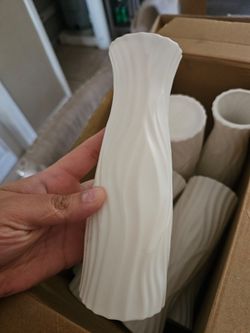 Plastic Vase with Twisted Ribbed Design