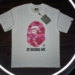 Bathing Ape Logo White/Pink T-shirt