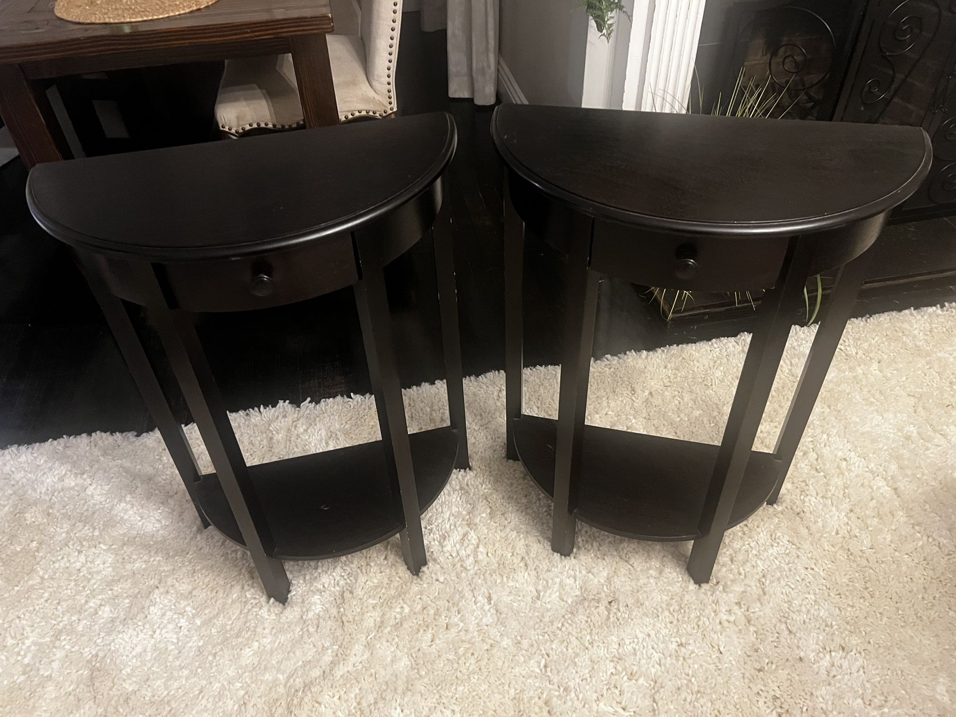 2 Black side tables - $20