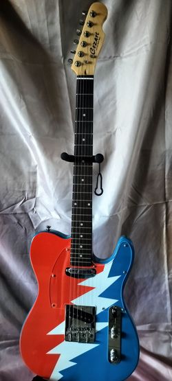 New Grateful Dead Lightning Bolt electric guitar with new gig bag