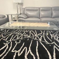 Leather Set With Tables 