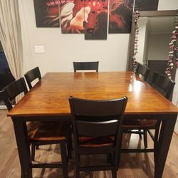 Extendable Dining Table With Set Of 6 Chairs