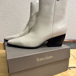 Frank Sarto White Ankle Boots