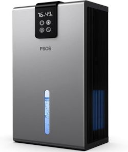 New: PSOS Dehumidifier, Dehumidifiers For Home, 98 OZ Water Tank, (1000 Sq.ft) Quiet Dehumidifier For Basement Bedroom Bathroom With Humidity Display,