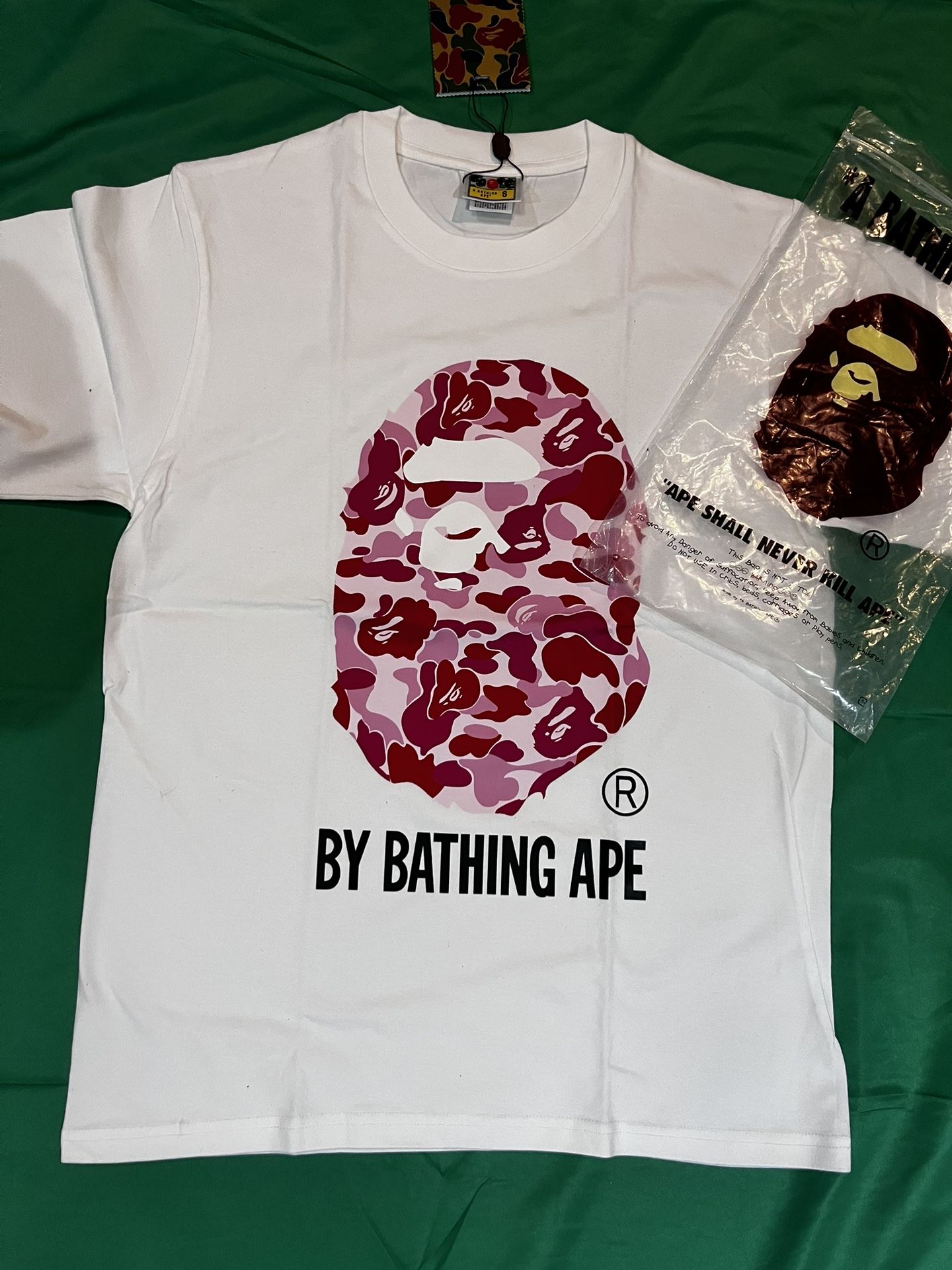 pink/white bape tee