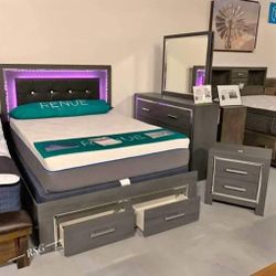 Bed Frame With Led Lights ⭐$39 Down Payment with Financing ⭐ 90 Days same as cash