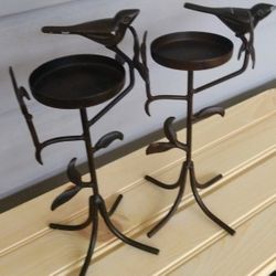 Metal Bird Candle Holders