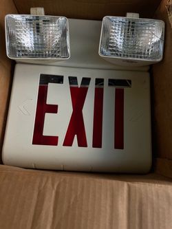 Emergency Exit Sign with Dual Lights