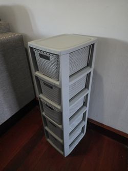 Tower drawer storage bins organization woven stackable Tools Makeup Bathroom