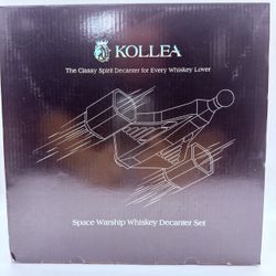 KOLLEA Space Warship Whiskey Decanter Set Barware 2 Glasses Starfighter NEW